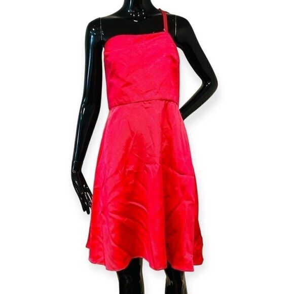 57 Grand One Shoulder Pink/Fuchsia Party Dress Size 8 - Picture 1 of 7